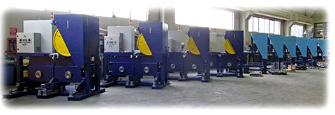 Assembly of enamelling machines